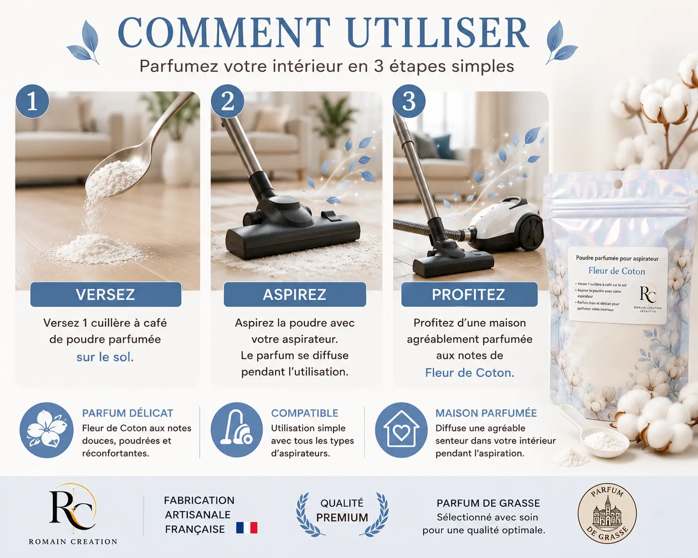 utilisation poudre aspirateur fleur de coton utilisation poudre aspirateur fleur de coton