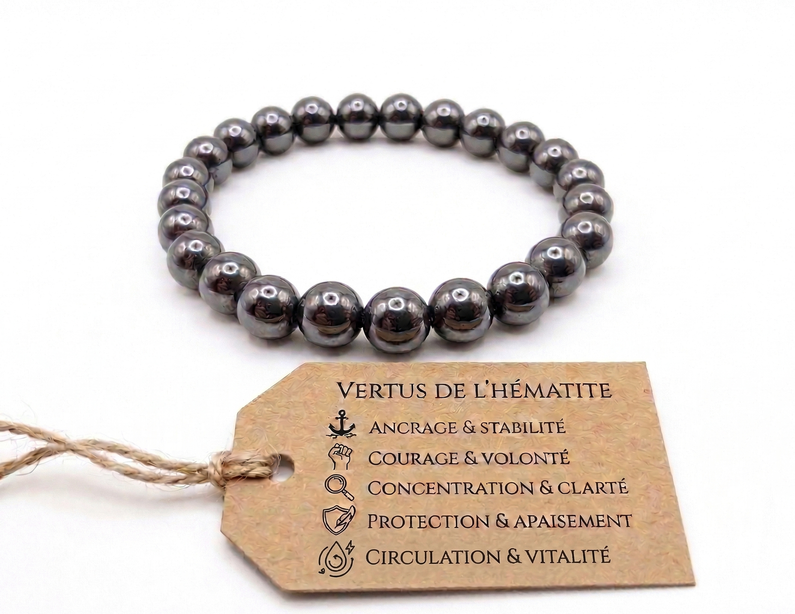 Accueil 11 Bracelet lithothérapie Hematite AB Romain Creation