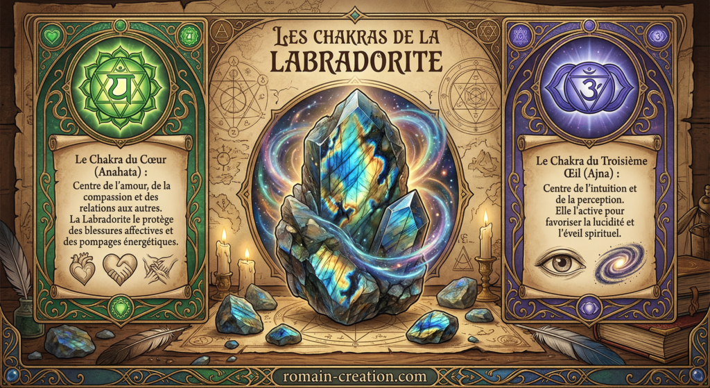 Chakras et labradorite par Romain Creation