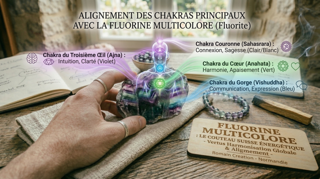 Chakras liés à la Fluorine Multicolore