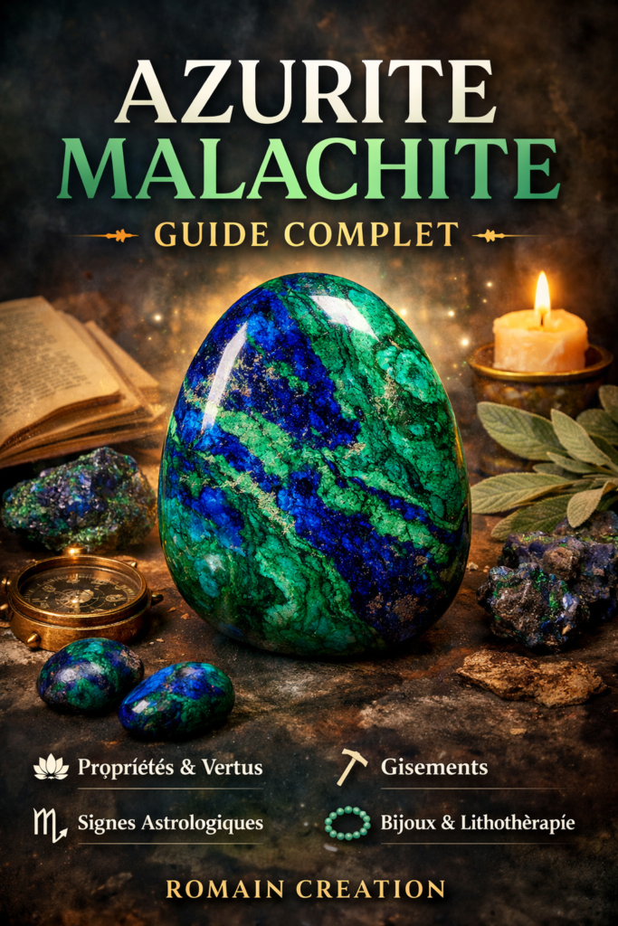 🟦 AZURITE MALACHITE : GUIDE COMPLET, ORIGINE, PROPRIÉTÉS ET UTILISATION 1 Guide Pierre d'Azurite Malachite par Romain Creation