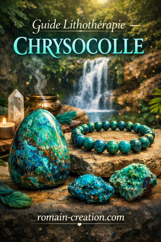 Guide chrysocolle vertus lithotherapie par Romain Creation
