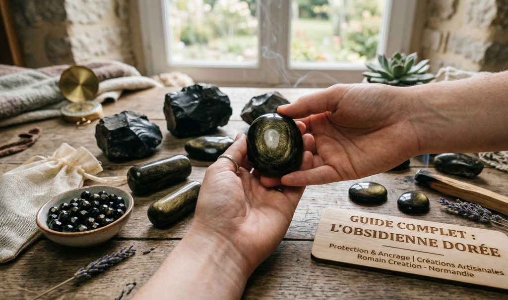 Guide lithothérapie obsidienne dorée