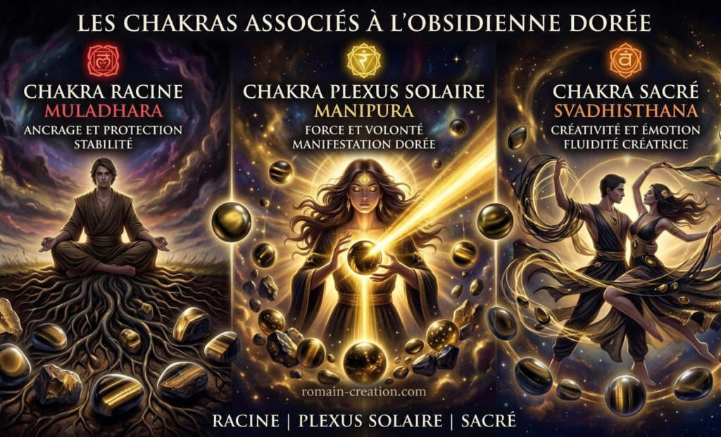 Obsidienne dorée chakras