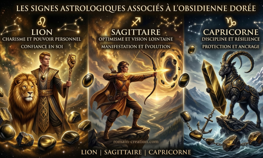 Obsidienne dorée signes astrologiques