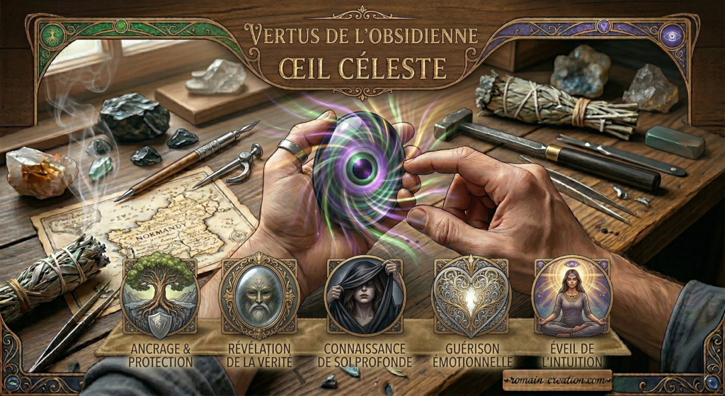 Vertus obsidienne oeil celeste par Romain Creation