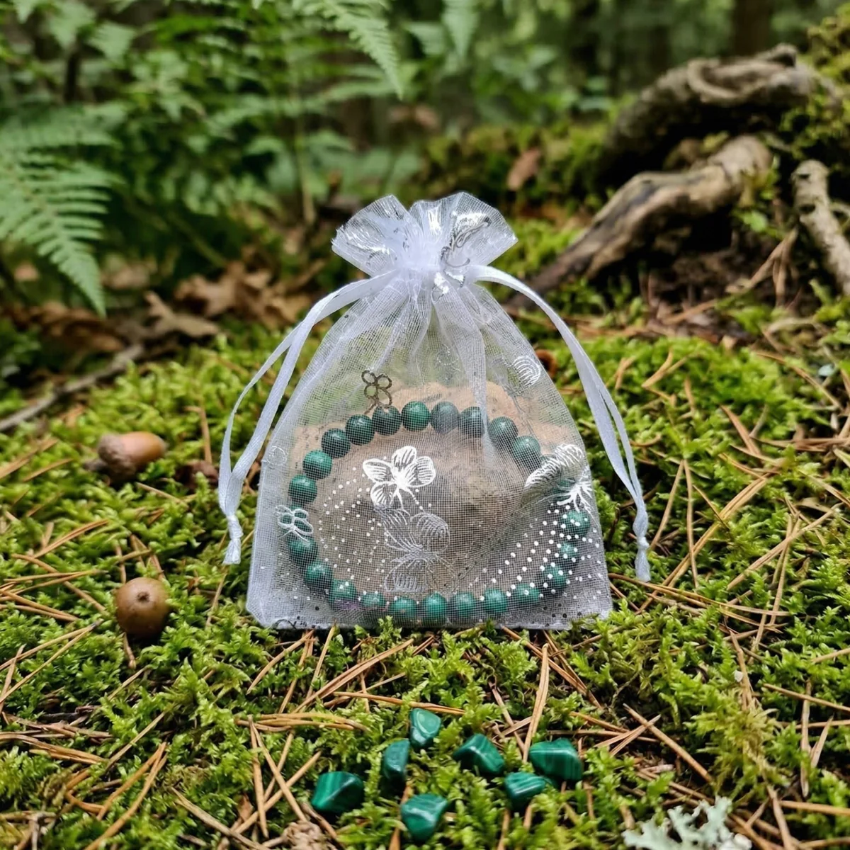 Bracelet Malachite dans sachet organza Bracelet Malachite dans sachet organza