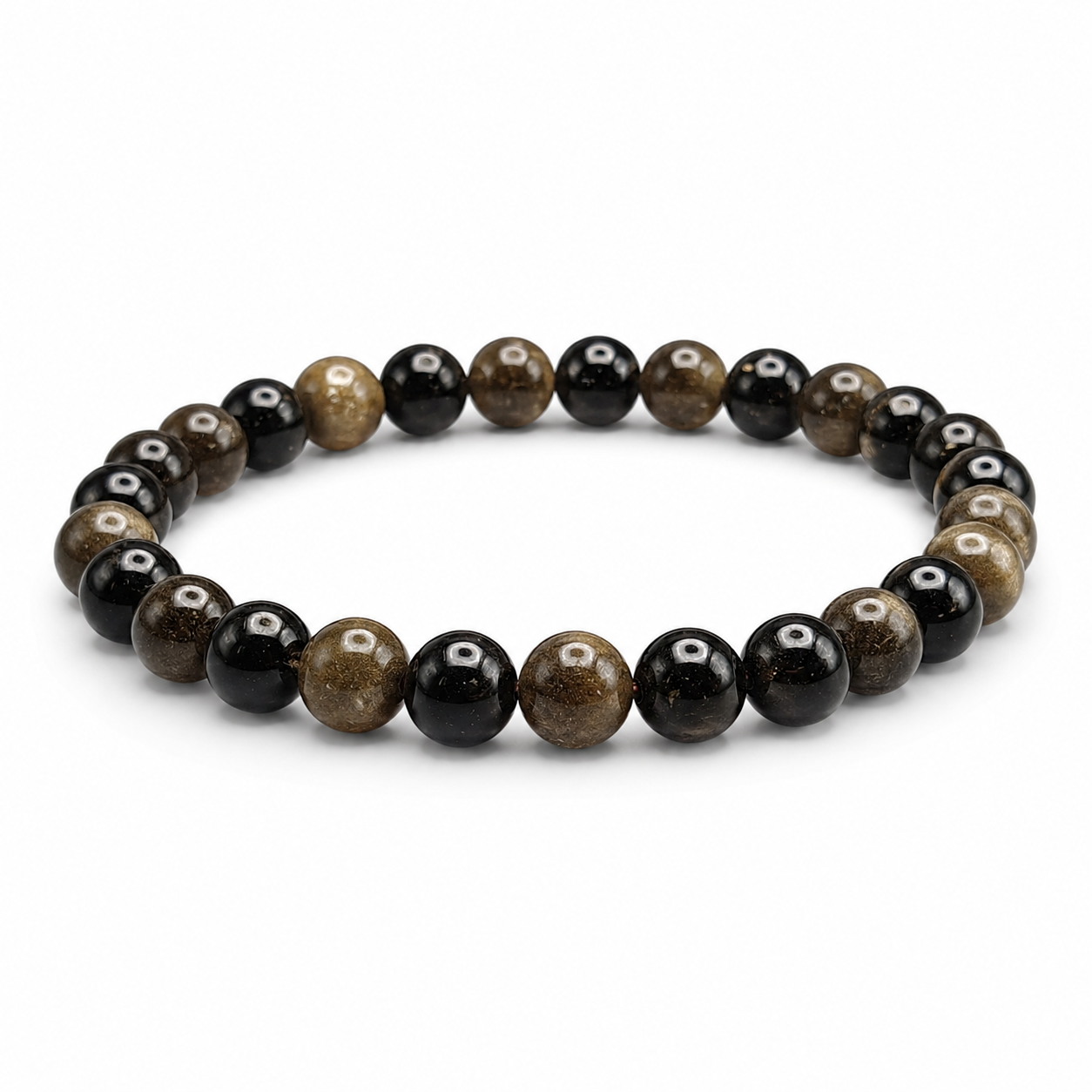 Bracelet obsidienne doree grade AA