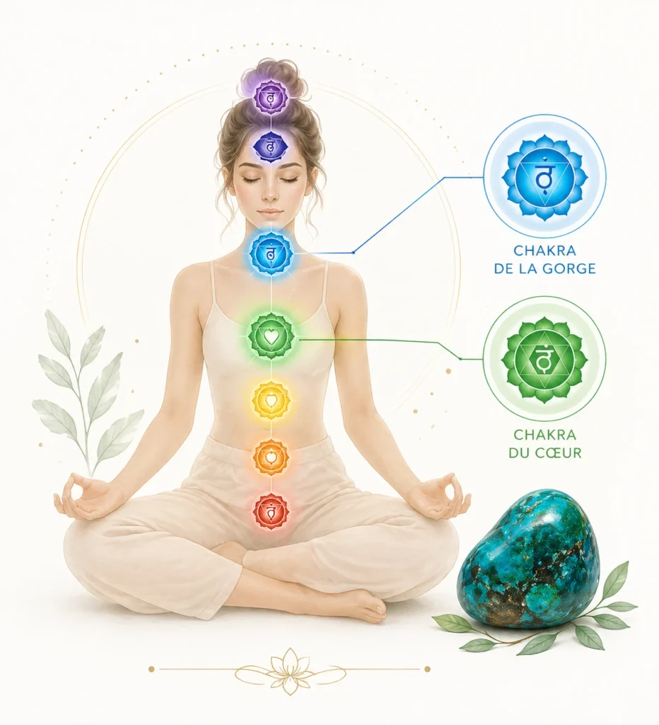 chrysocolle-chakra-gorge-coeur Chakras associés à la chrysocolle – gorge et cœur