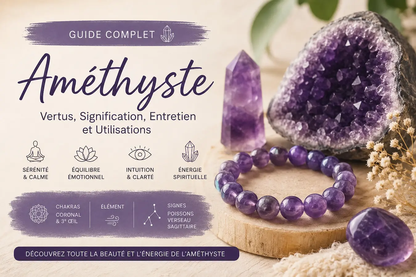 guide amethyste vertus significations entretien par Romain Creation