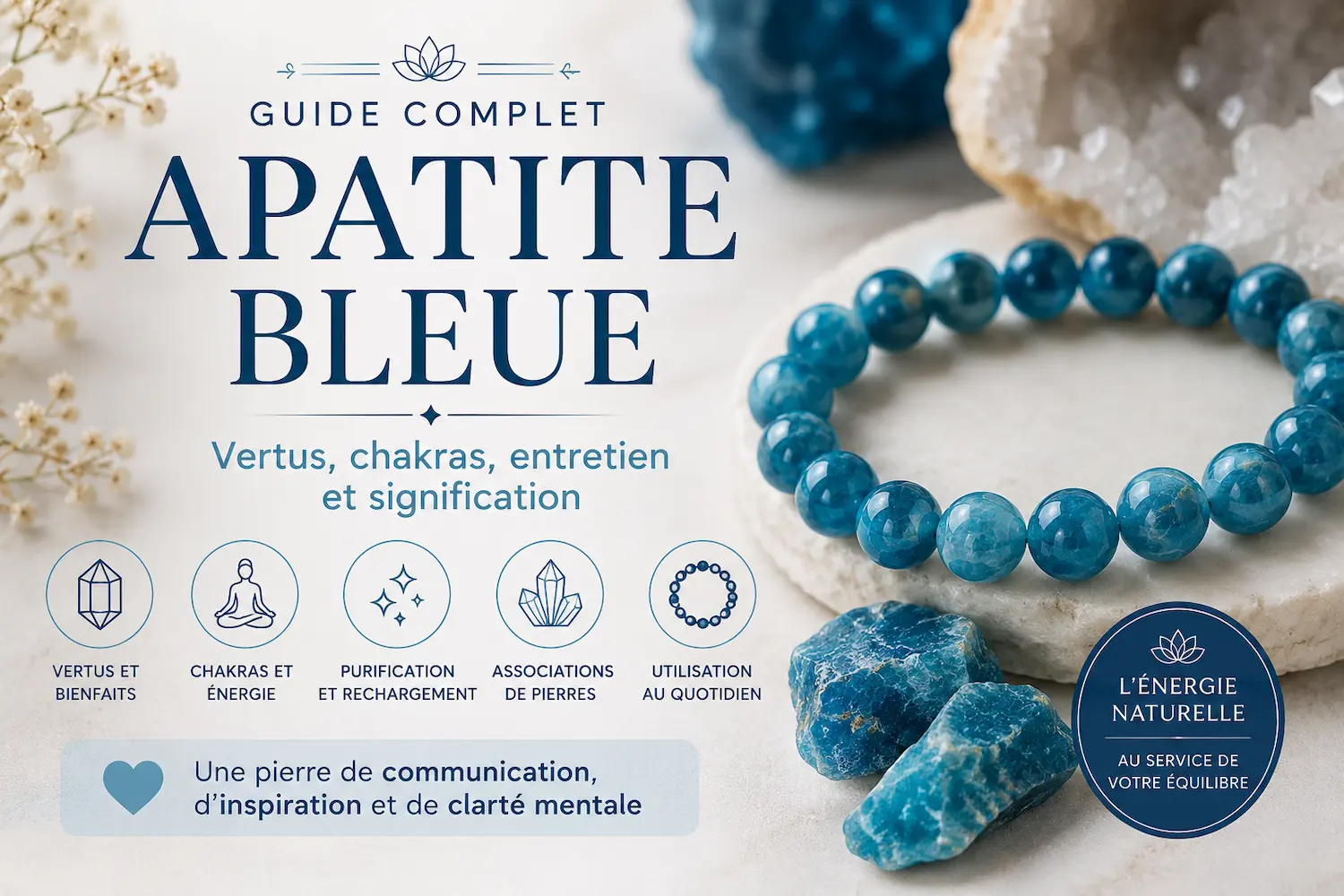 guide apatite bleue vertus bienfaits chakras romain creation