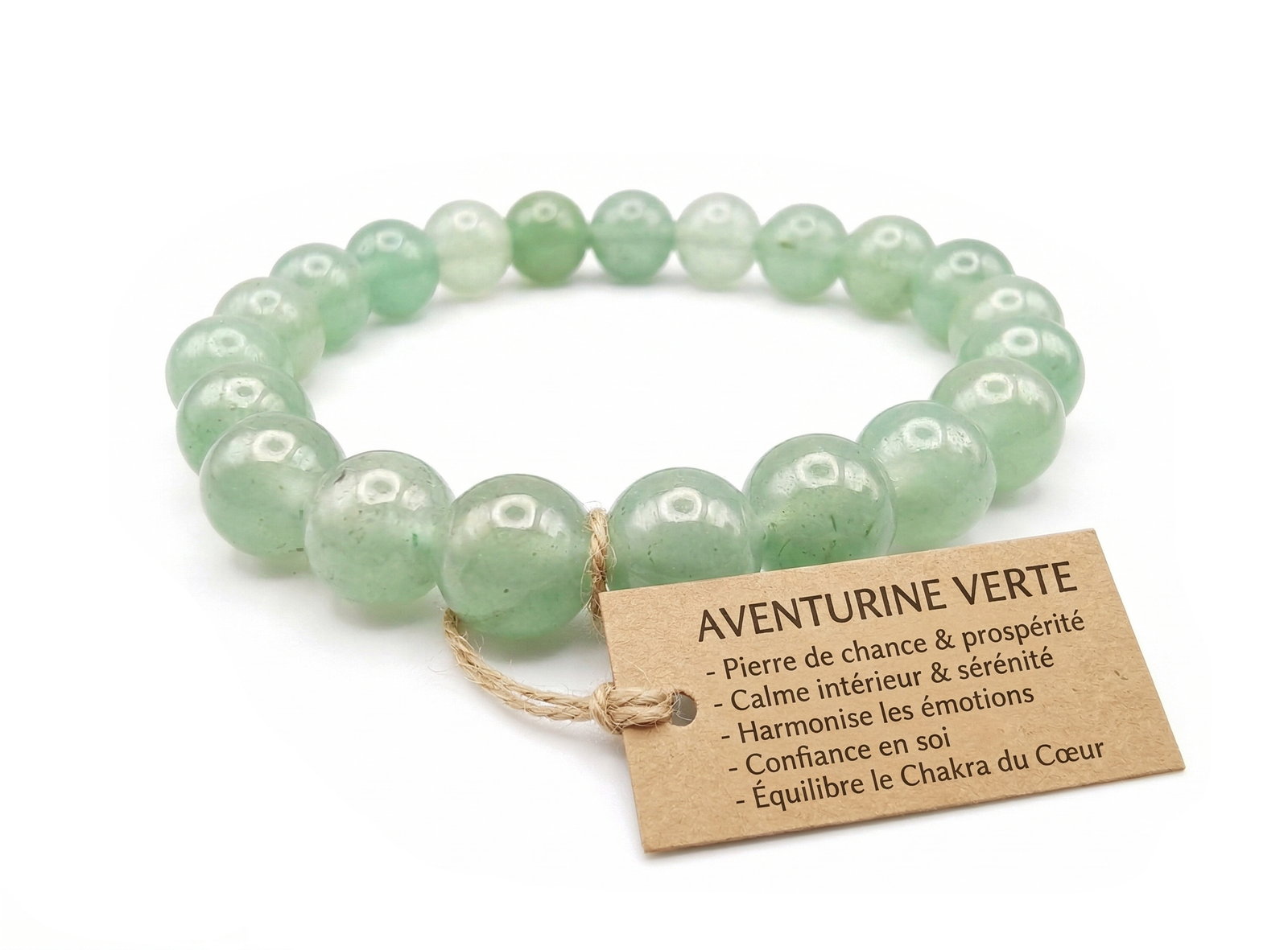 Accueil 5 Bracelet aventurine verte avec vertus par Romain Creation