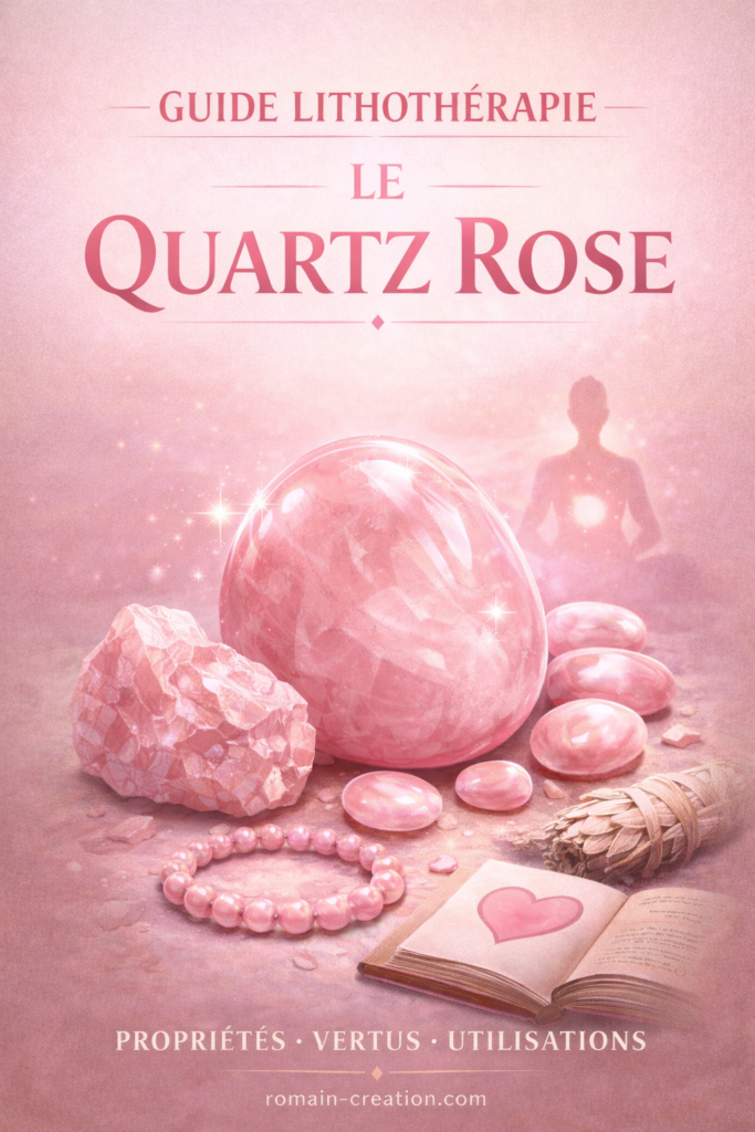 Guide lithothérapie du quartz rose vertus par Romain Creation
