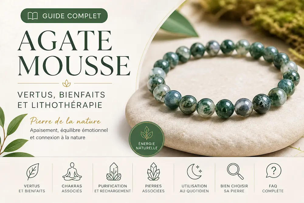 Agate mousse guide lithotherapie vertus bienfaits