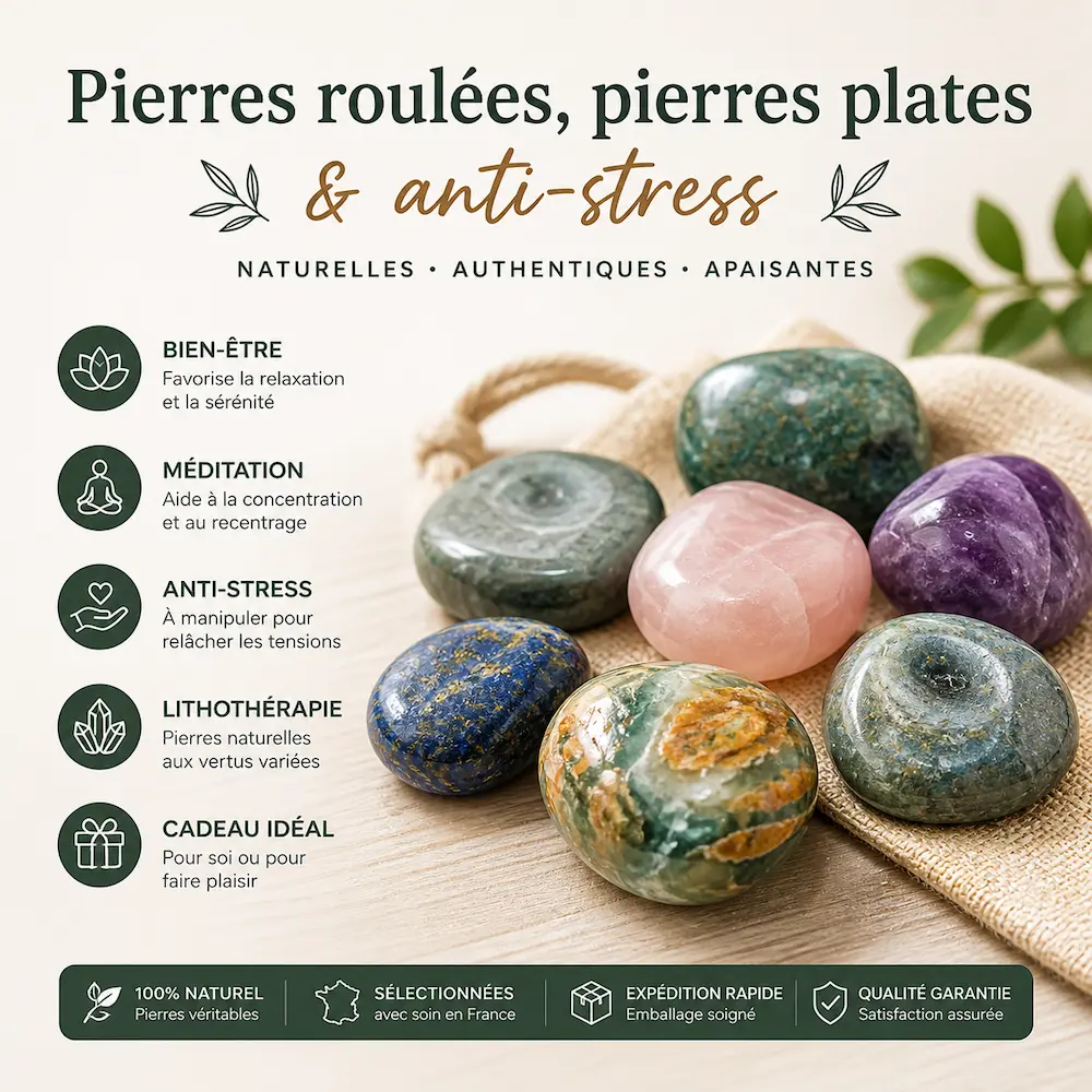 Pierres roulées, plates & anti-stress
