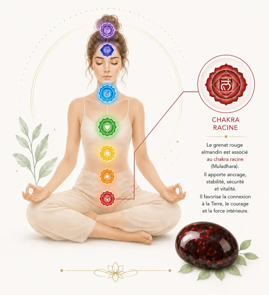 Grenat rouge almandin chakra racine Grenat rouge almandin chakra racine