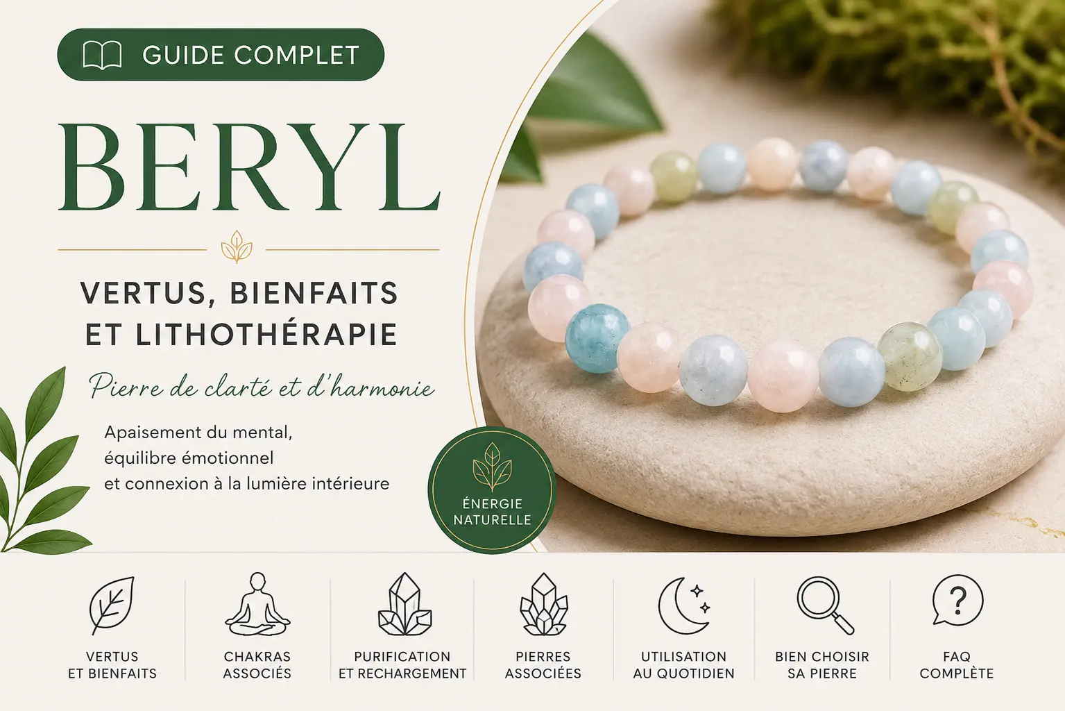 Guide beryl bienfaits vertus entretien par Romain Creation
