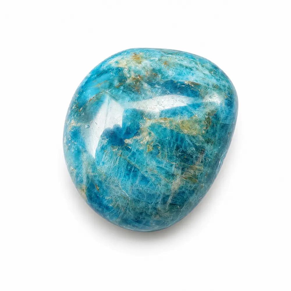 Pierre roulée plate dessus apatite bleue grade AA Romain Creation Pierre roulée plate dessus apatite bleue grade AA Romain Creation