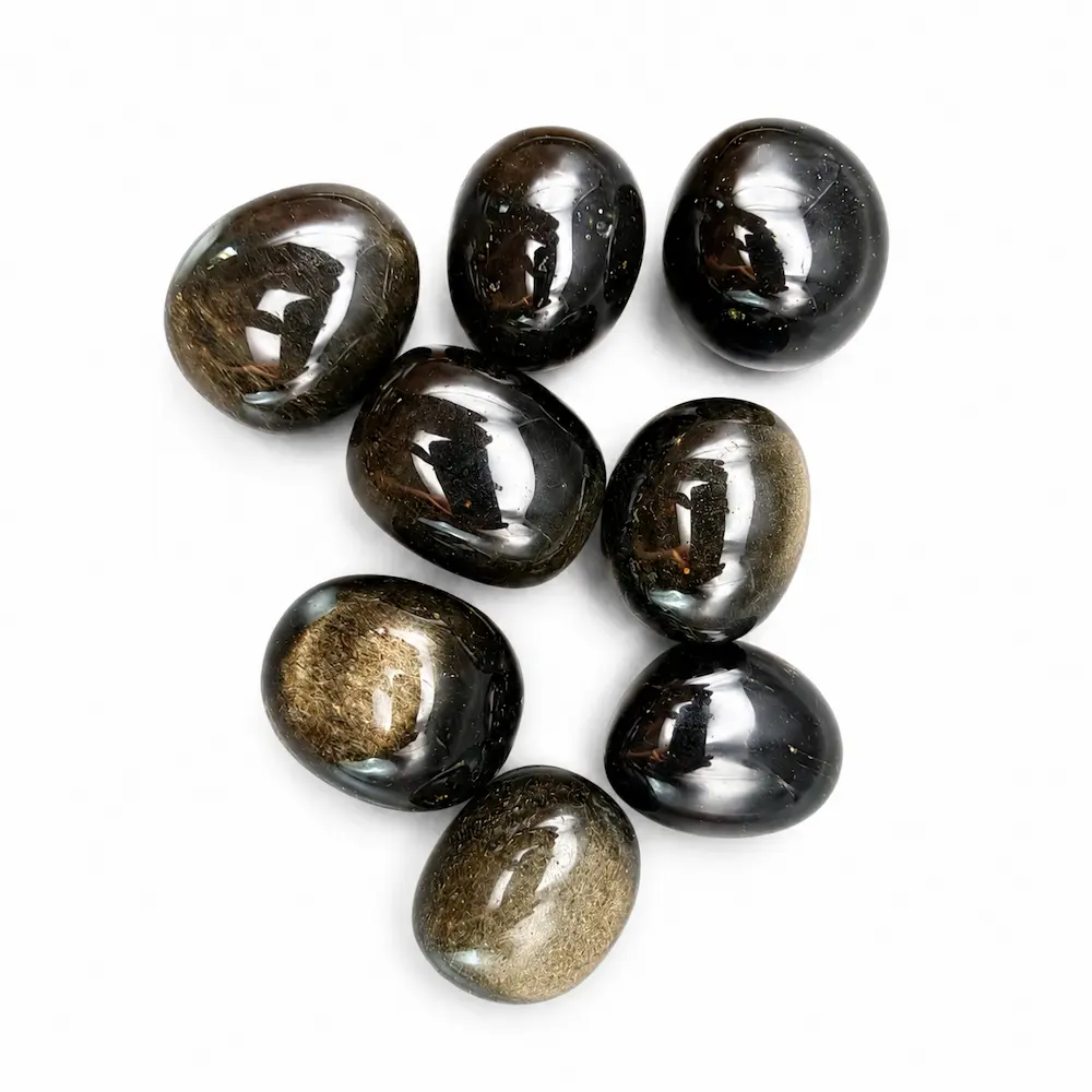 pierres roulées obsidienne dorée par romain creation