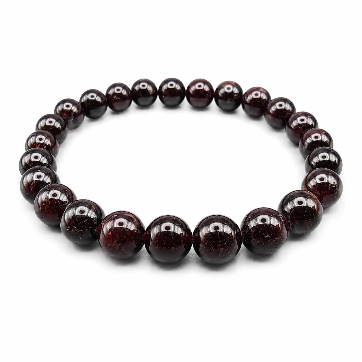 Bracelet grenat rouge 8 mm grade AA