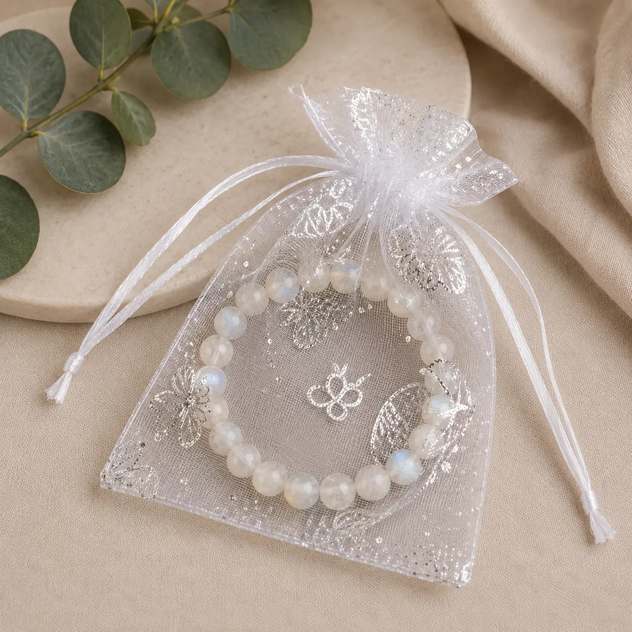 Bracelet labradorite 8 mm grade AA+ dans sachet organza