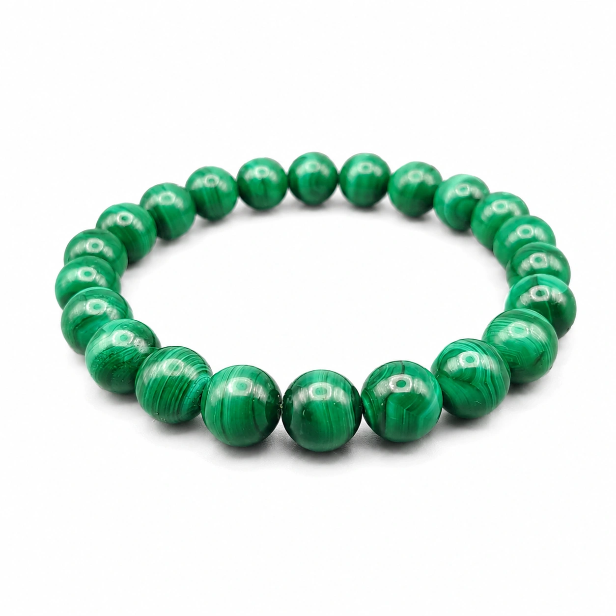 Bracelet malachite 8 mm grade AA