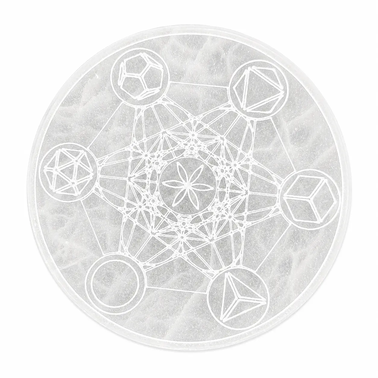 Plaque rechargement selenite metatron face 15 cm