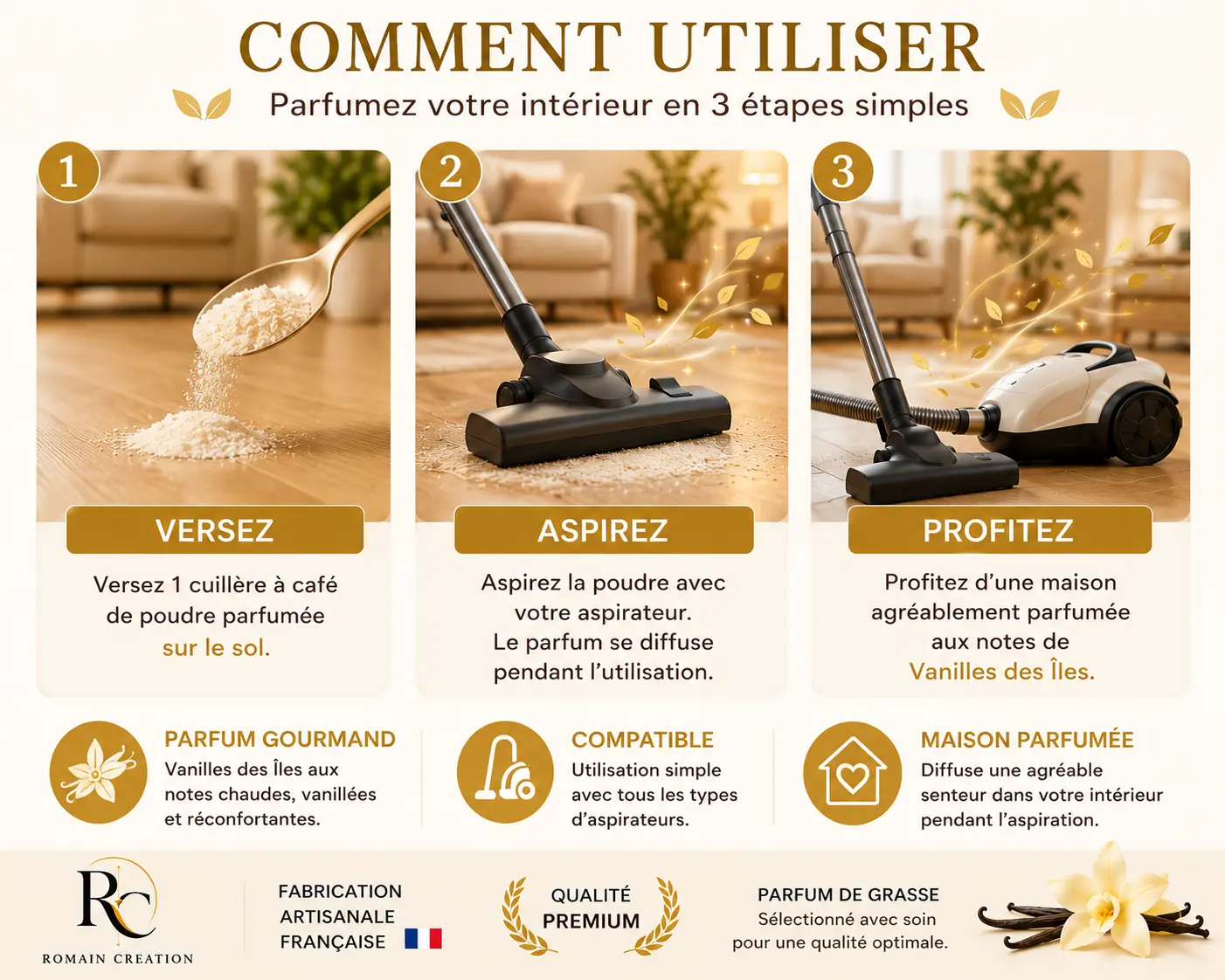 comment utiliser poudre aspirateur vanille des iles